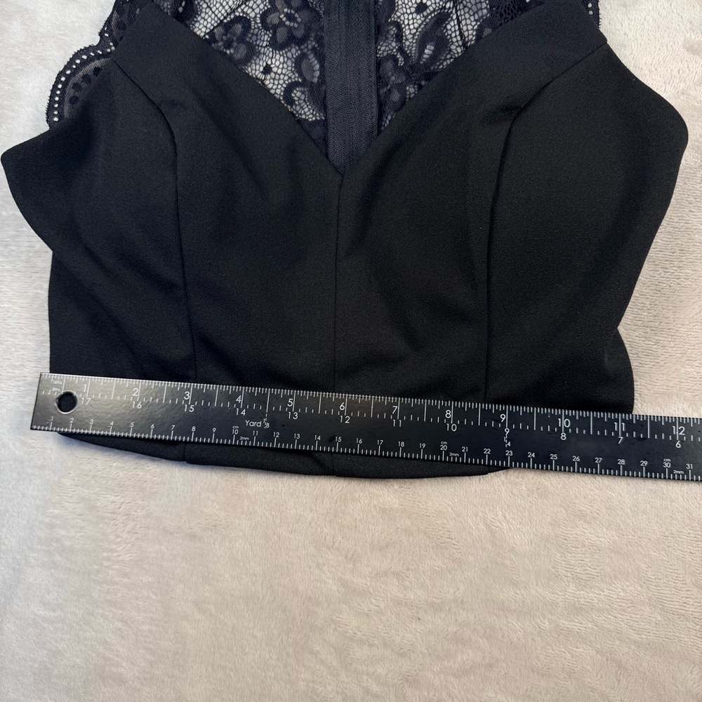 City Triangles Black Lace Bustier Halter Crop Top – Size XS Women (5 Juniors) - Picture 6 of 8